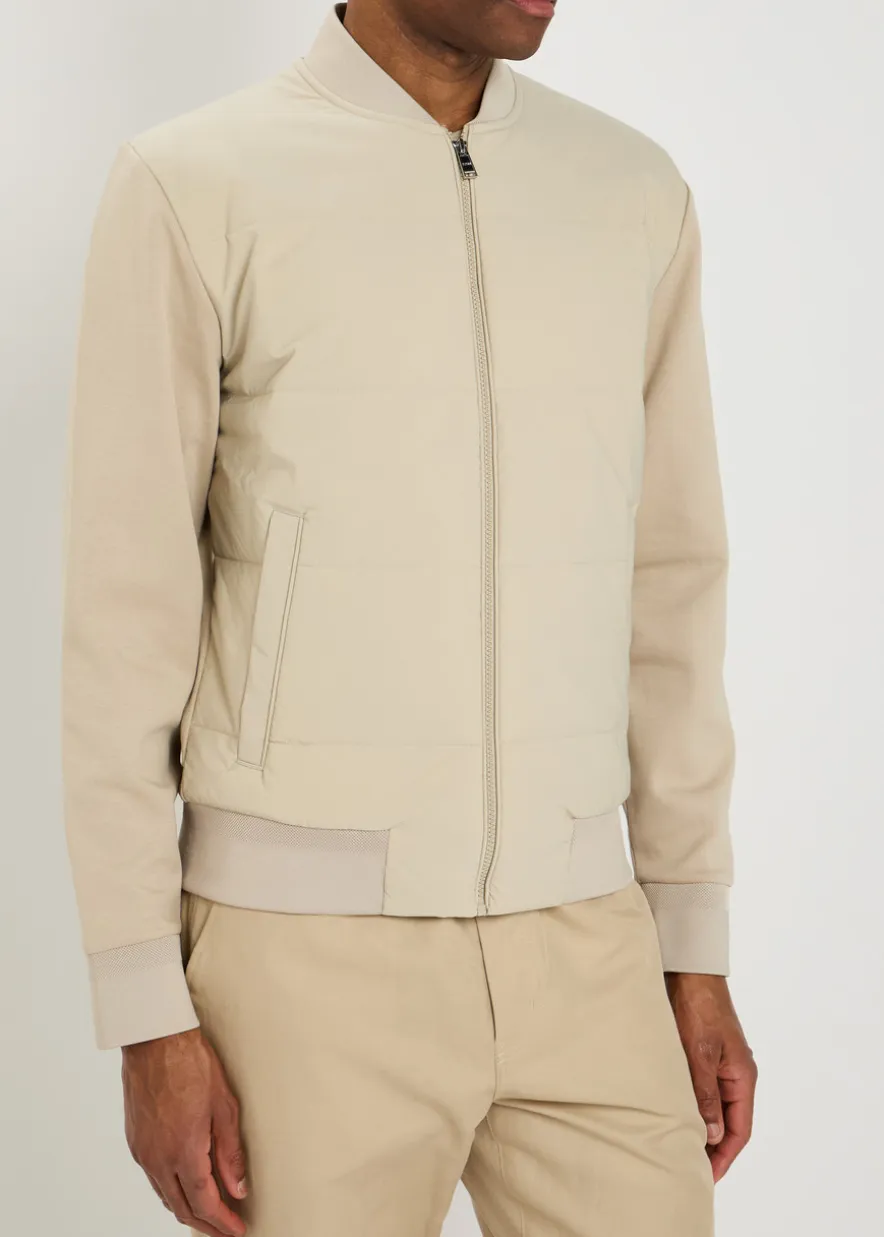 Skiles quilted shell and cotton-blend jacket