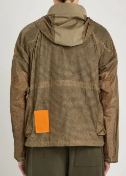 Skye checked hooded shell jacket