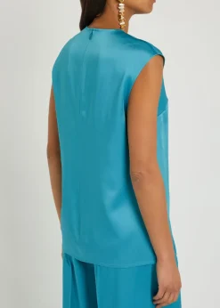 Sleeveless satin top