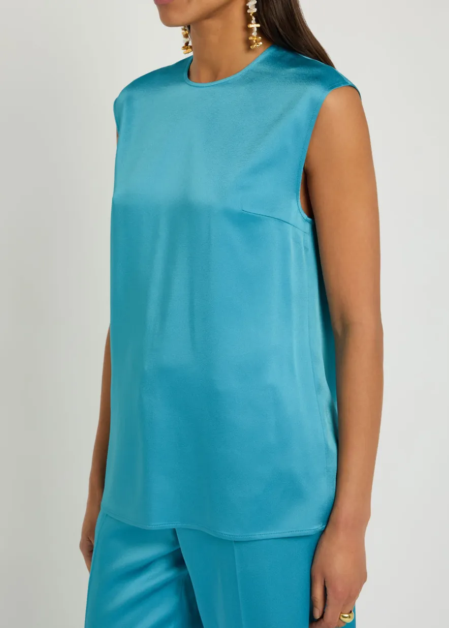 Sleeveless satin top