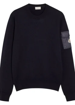 Sleeve-pocket wool jumper