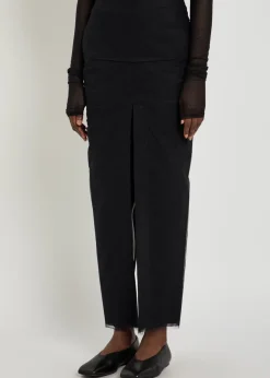 Sliced tulle midi skirt