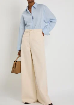 Slick wide-leg denim jeans