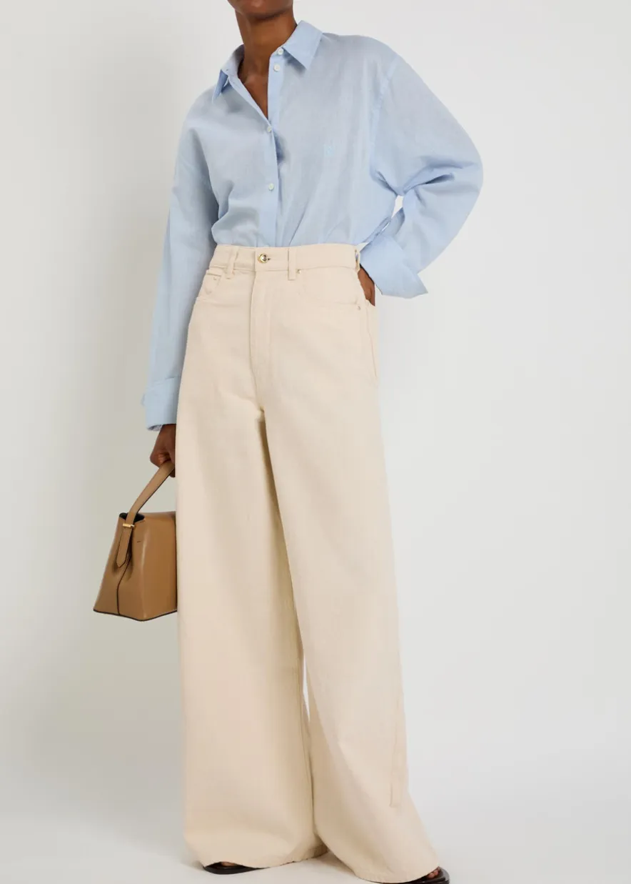 Slick wide-leg denim jeans