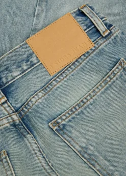 Slim Lasso structured barrel-leg jeans
