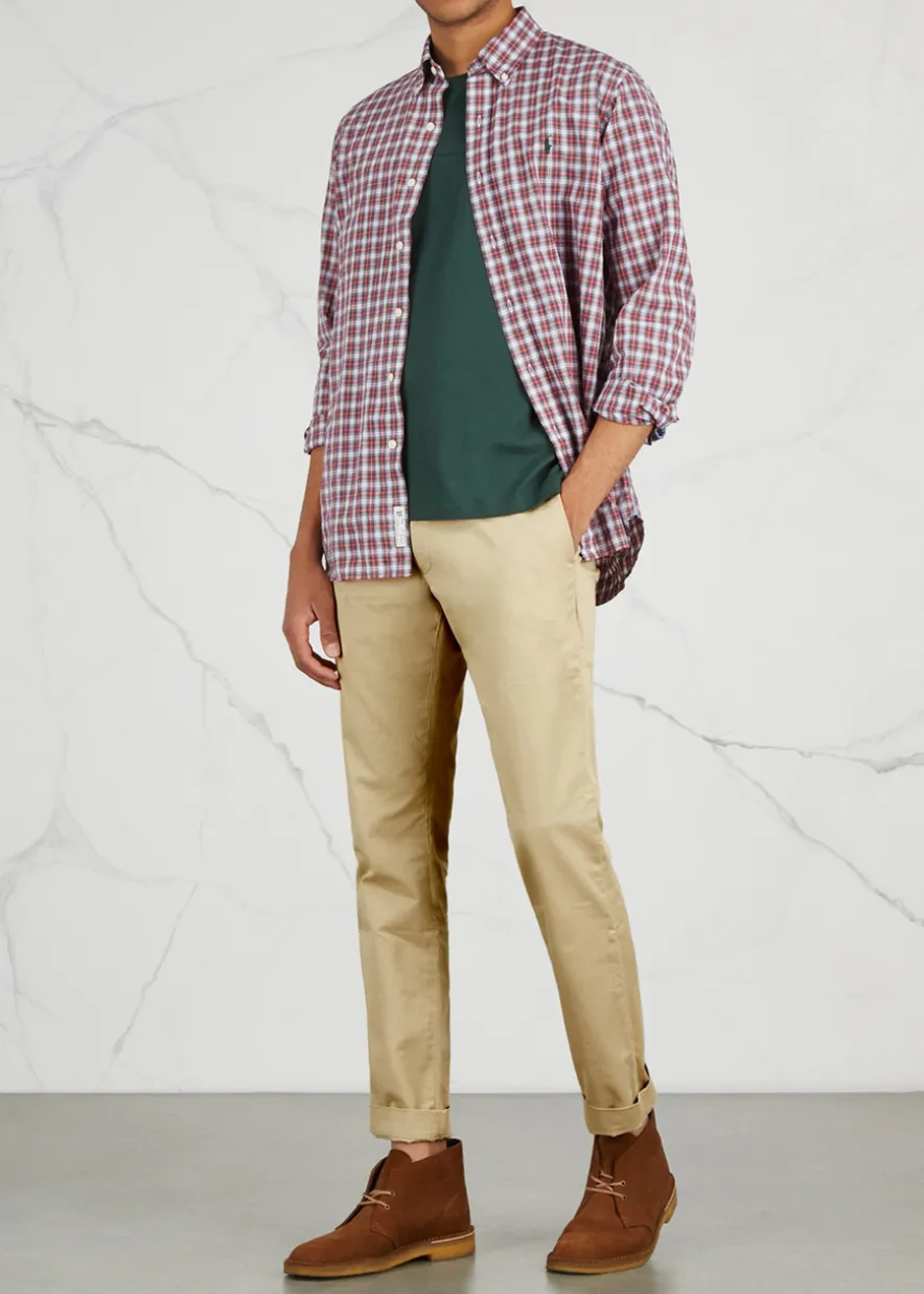 Slim-leg stretch cotton chinos