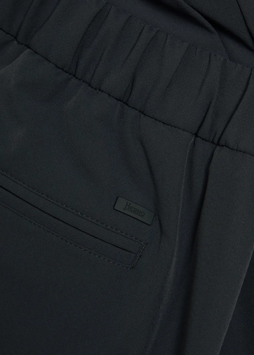 Slim-leg stretch-nylon trousers