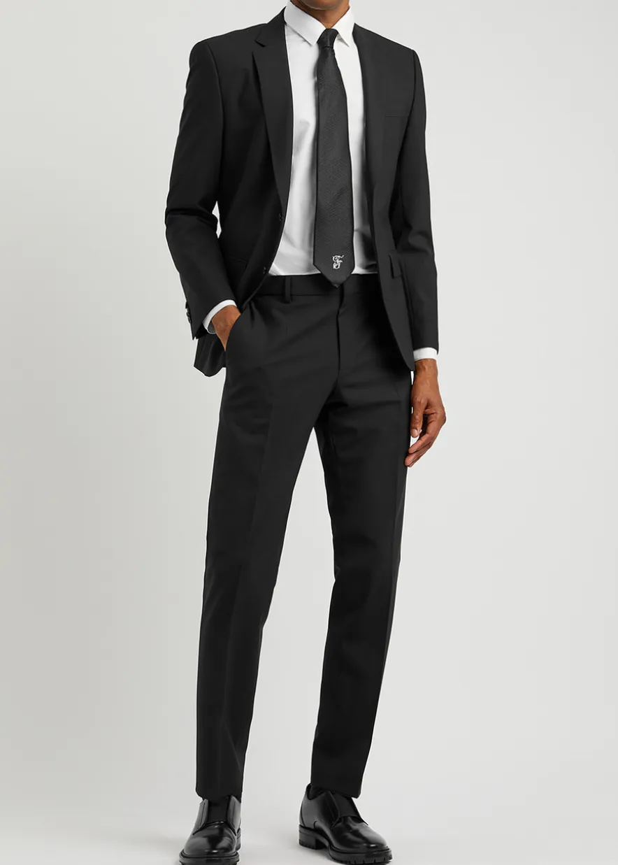 Slim-leg stretch-wool trousers