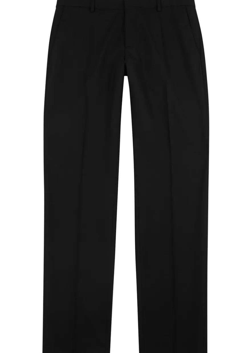 Slim-leg stretch-wool trousers