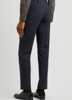 Slim-leg stretch-wool trousers