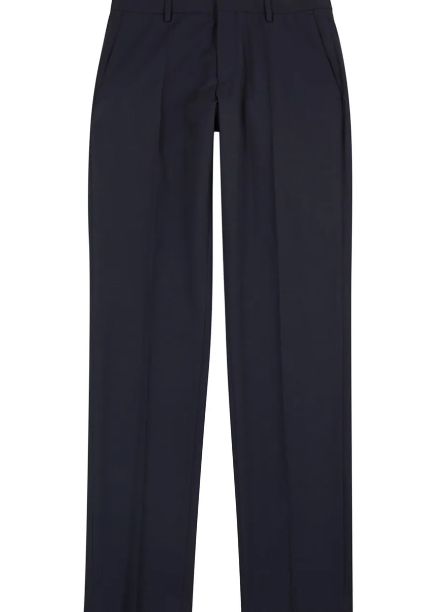 Slim-leg stretch-wool trousers