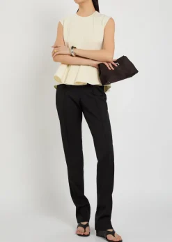 Slim-leg stretch-wool trousers
