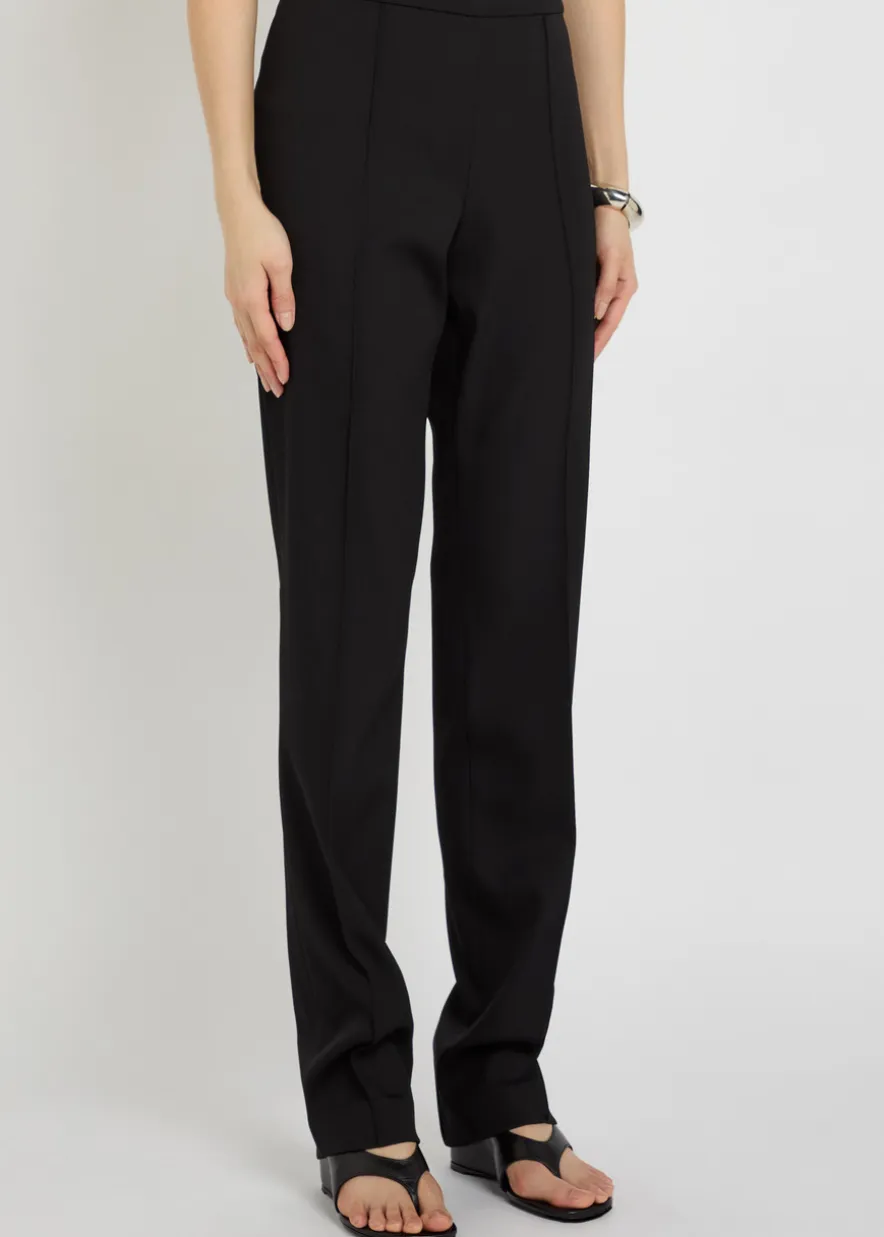 Slim-leg stretch-wool trousers