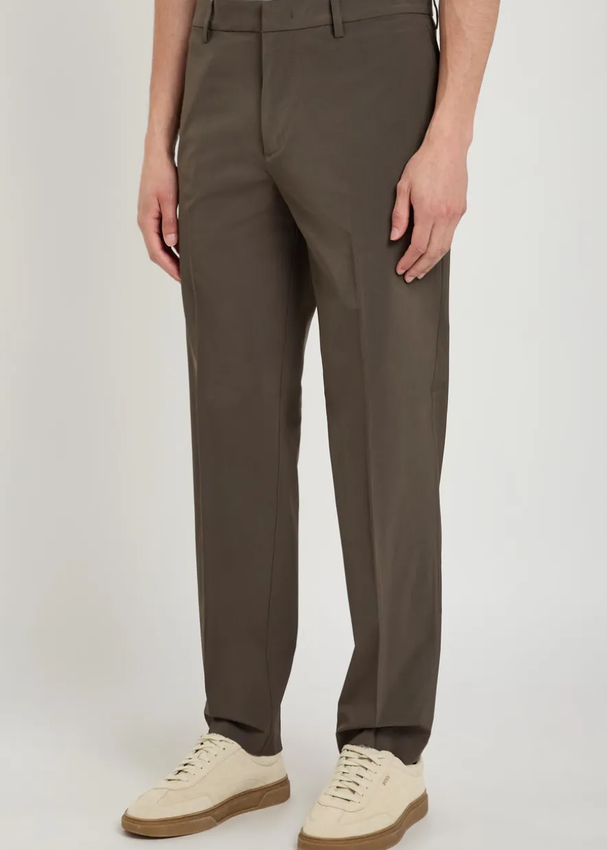 Slim-leg woven trousers