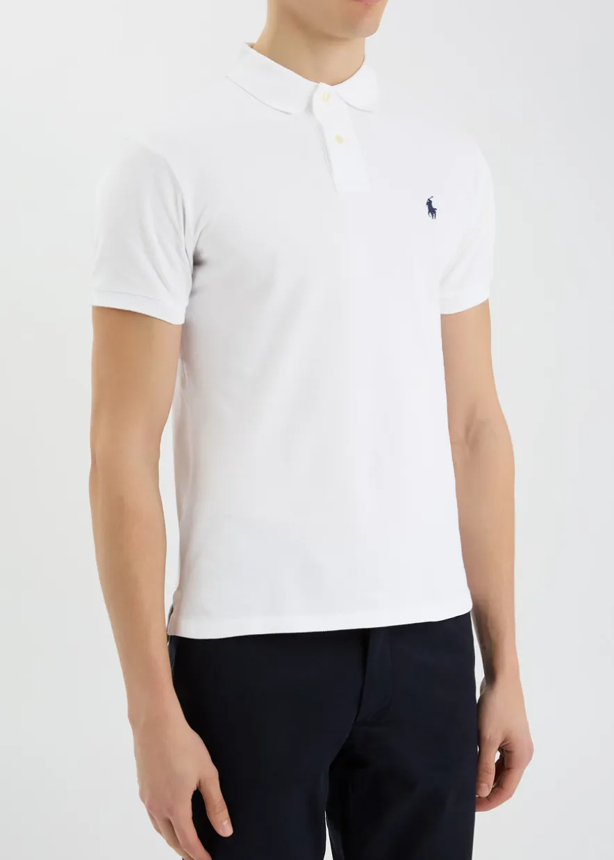Slim piqué-cotton polo shirt
