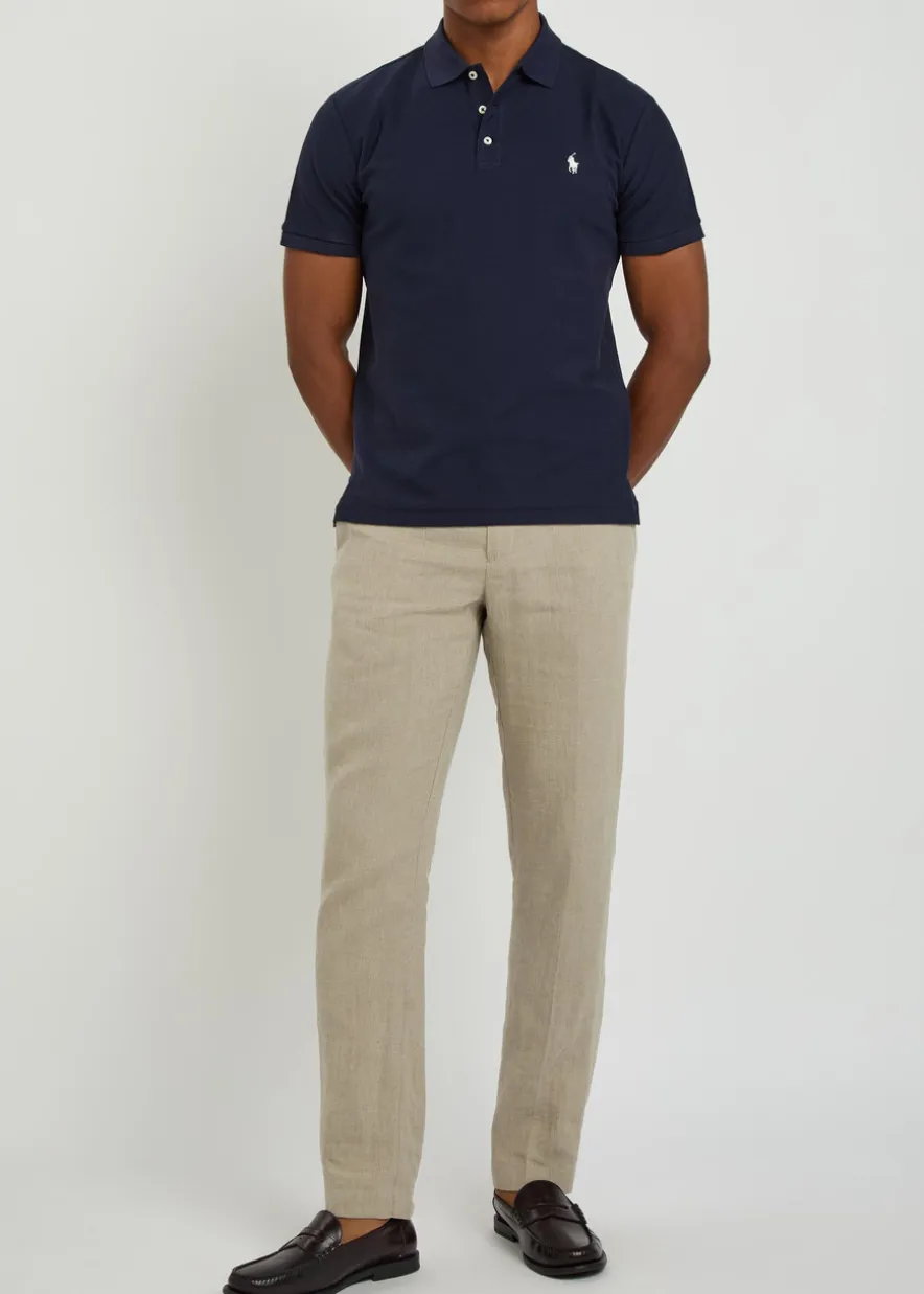 Slim piqué cotton polo shirt