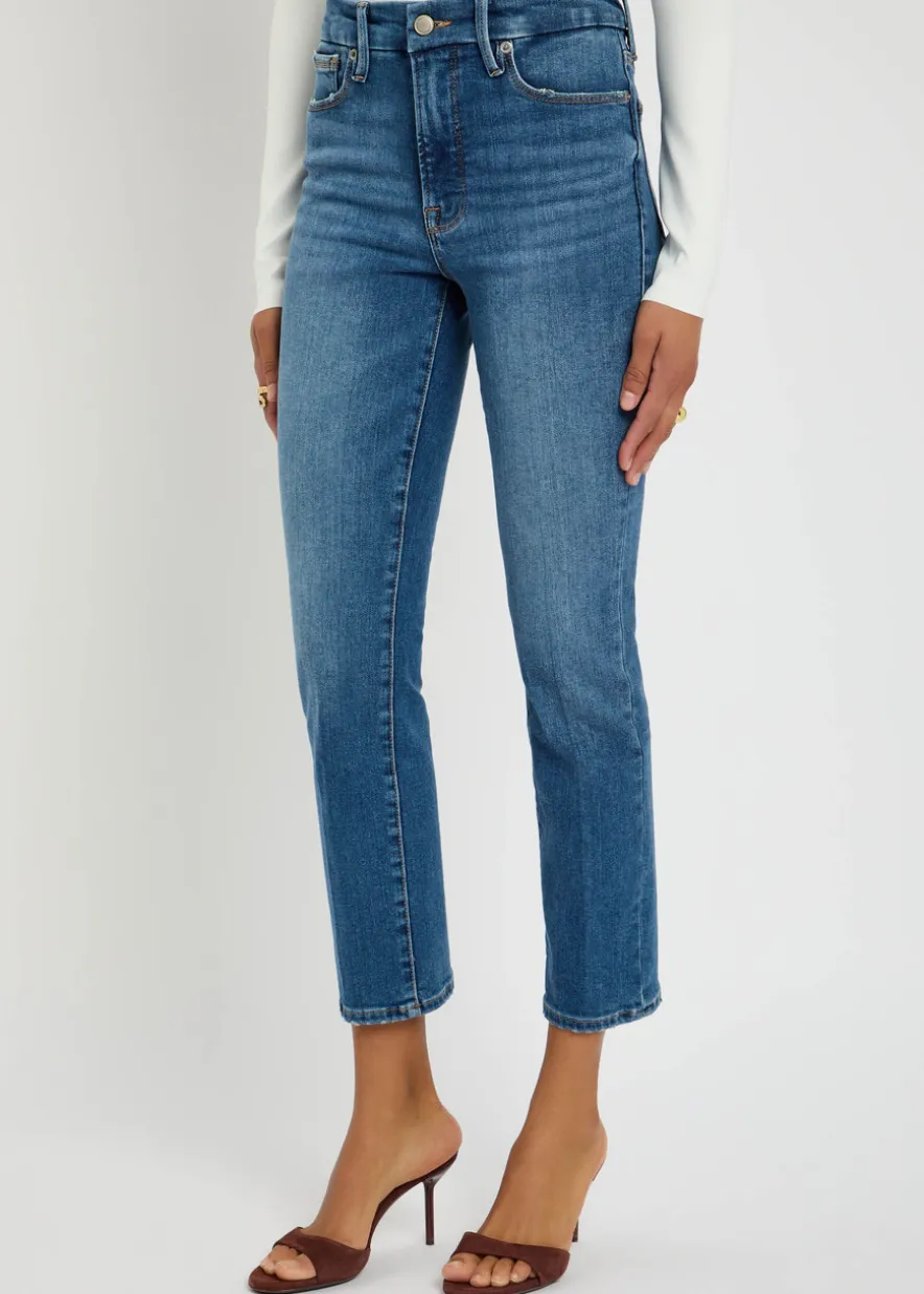Slim straight-leg cropped jeans