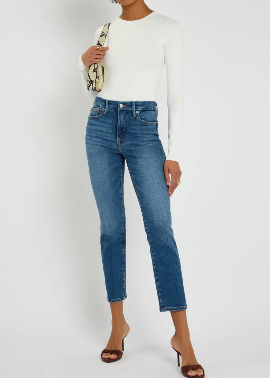 Slim straight-leg cropped jeans