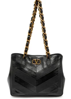 Small panelled leather tote bag