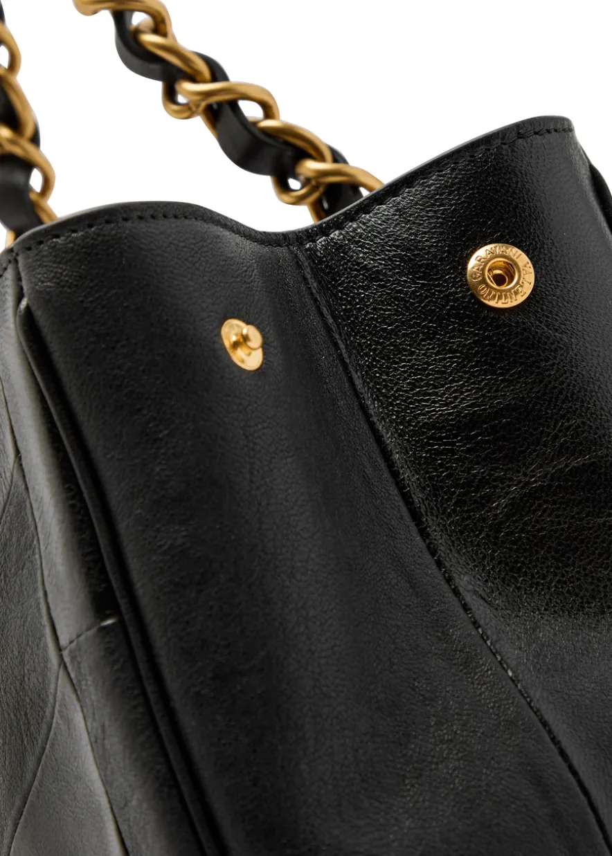 Small panelled leather tote bag