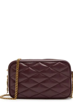 Small quilted leather camera bag