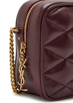 Small quilted leather camera bag