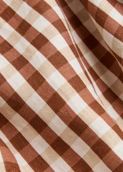Sofia checked linen mini dress