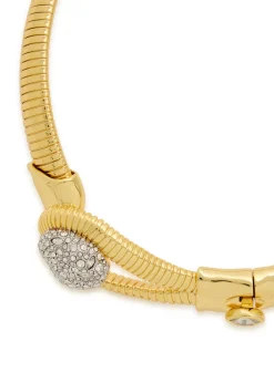 Solanales pavé 14kt gold-plated choker