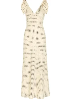 Solana polka dot linen maxi dress