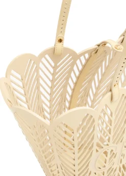 Soleil patent leather basket bag