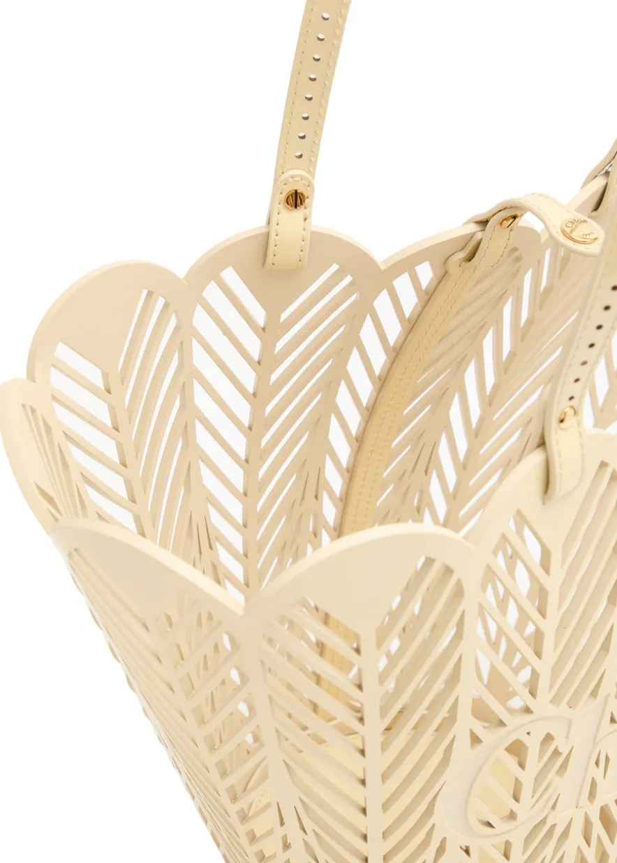 Soleil patent leather basket bag