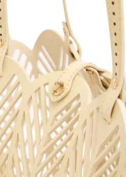 Soleil patent leather basket bag
