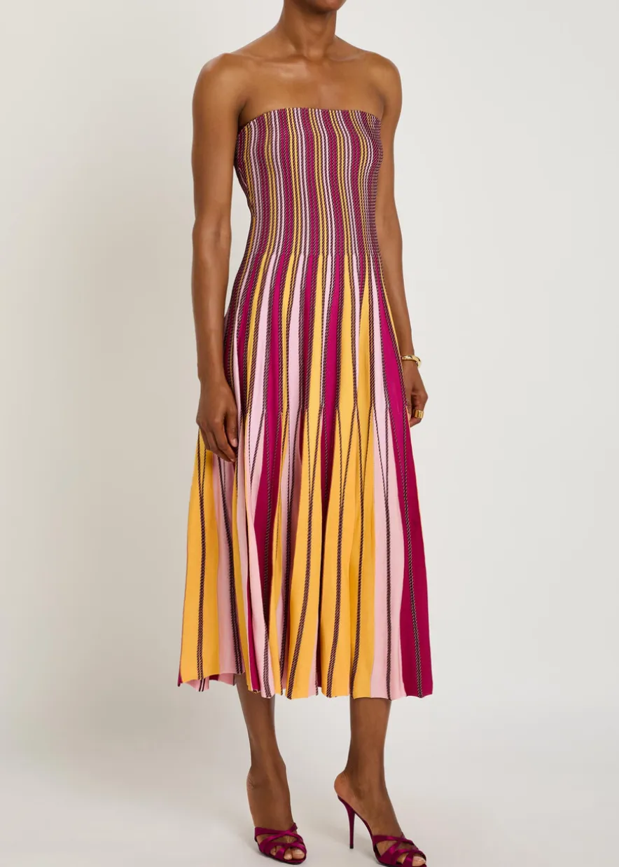 Soleil striped knit midi dress