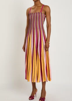 Soleil striped knit midi dress