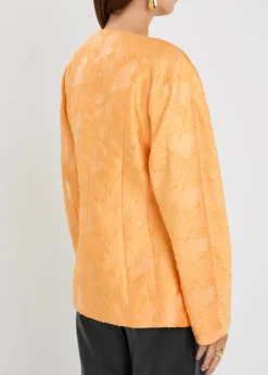 Sol floral-jacquard cloqué blazer