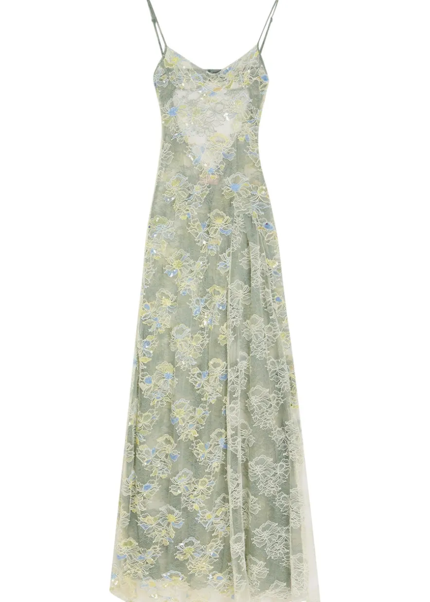 Sophia embellished stretch-lace maxi dress