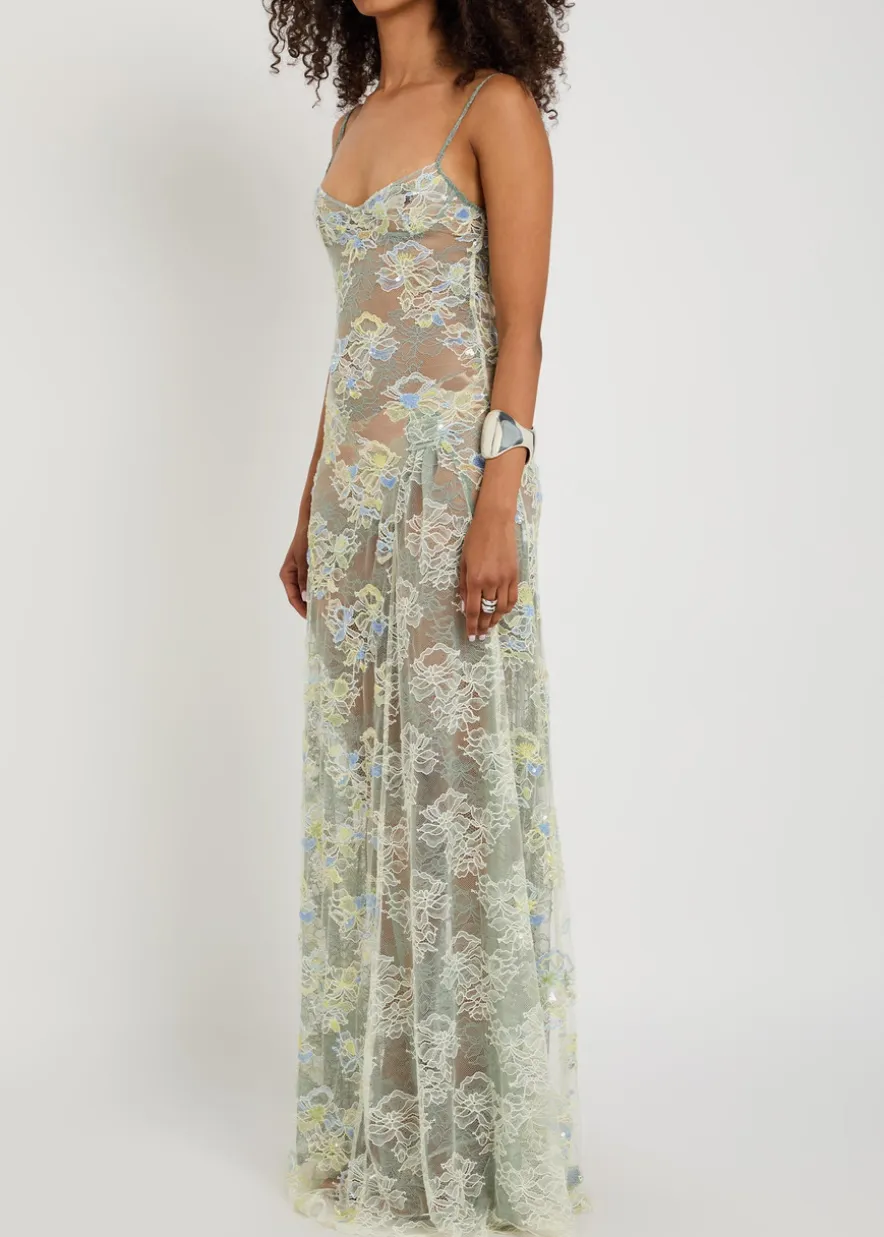 Sophia embellished stretch-lace maxi dress