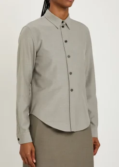 Sophie wool and silk-blend shirt