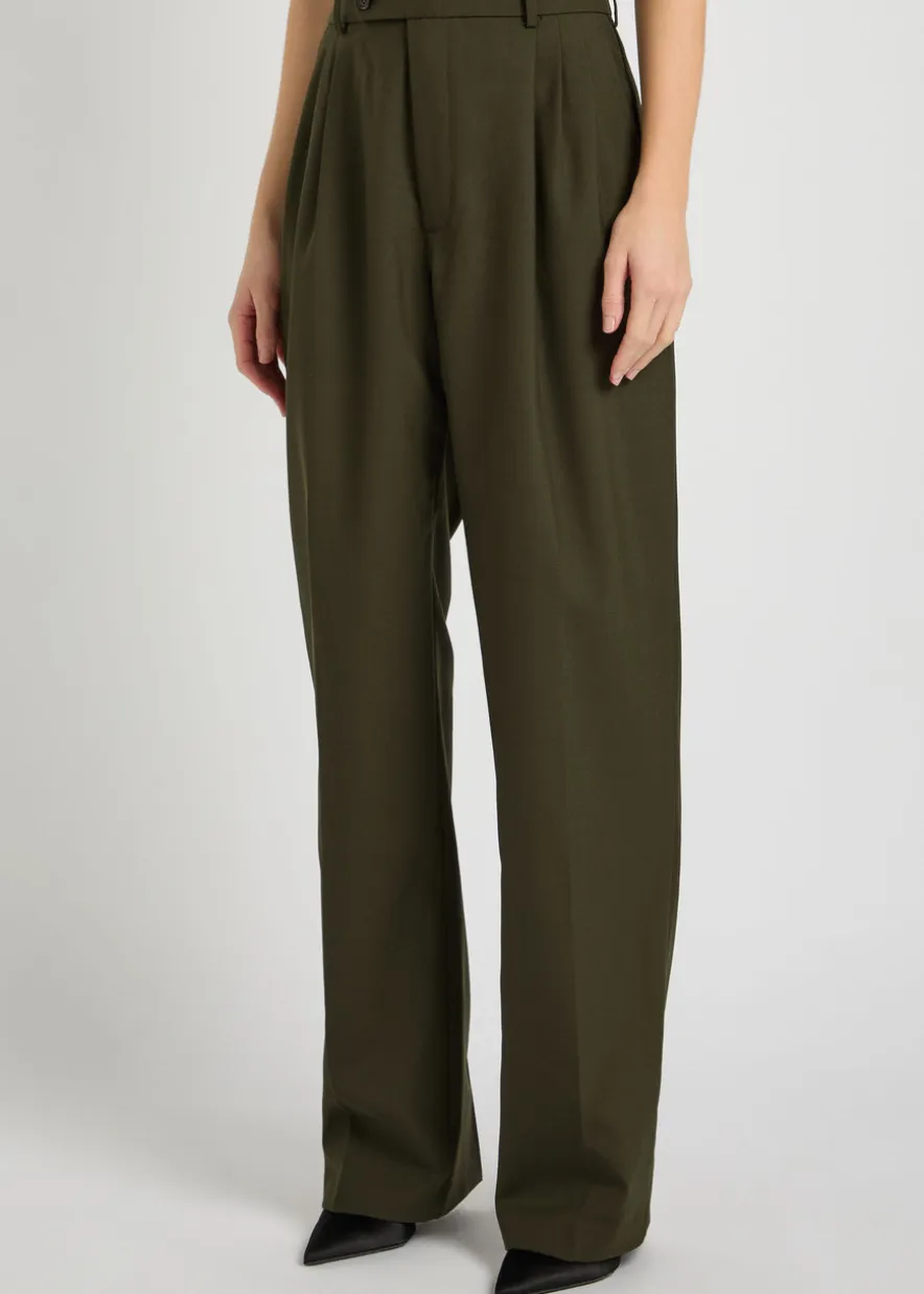 Soprano pleated straight-leg woven trousers