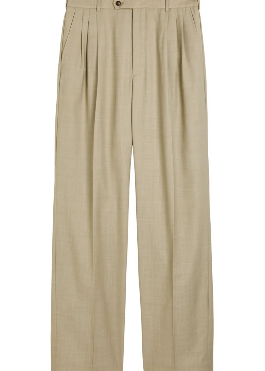 Soprano pleated straight-leg woven trousers