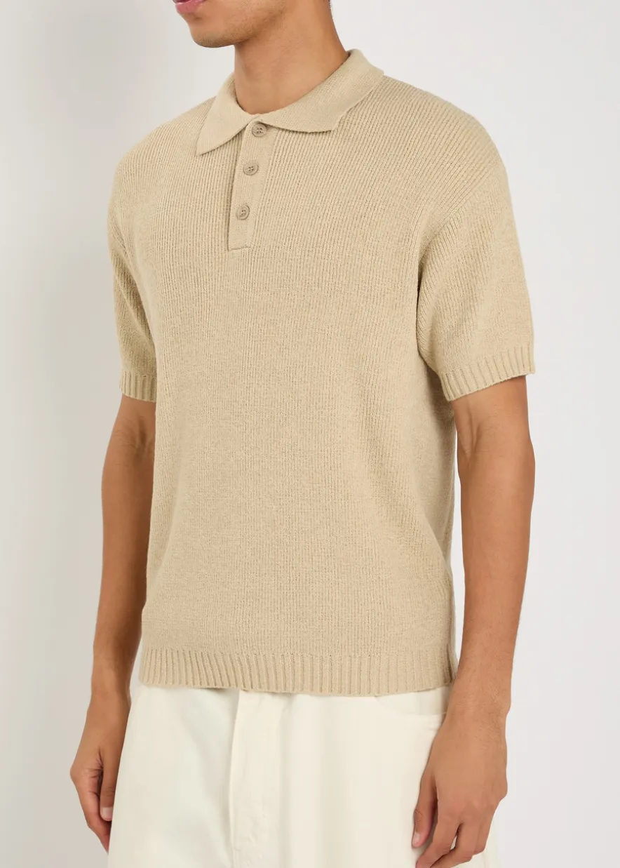 Sorelle ribbed knit polo shirt