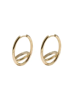 Spiralis pavé 14kt gold vermeil hoop earrings