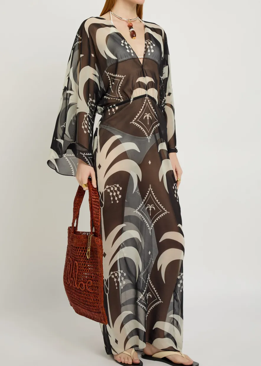 Spiritual Healers patterned georgette maxi kaftan