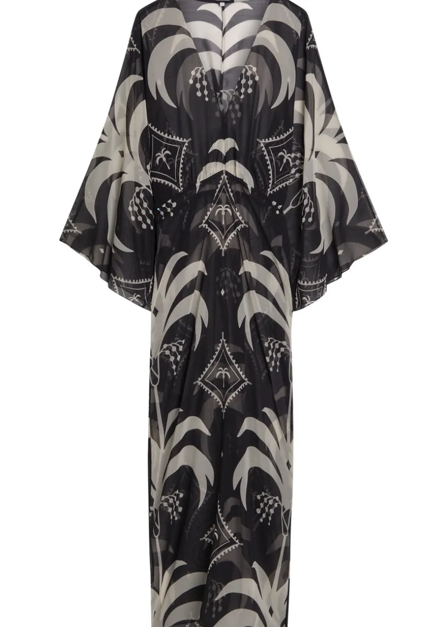 Spiritual Healers patterned georgette maxi kaftan