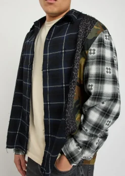 Spliced Quad patchwork cotton shirt
