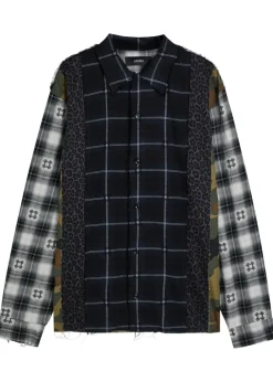 Spliced Quad patchwork cotton shirt