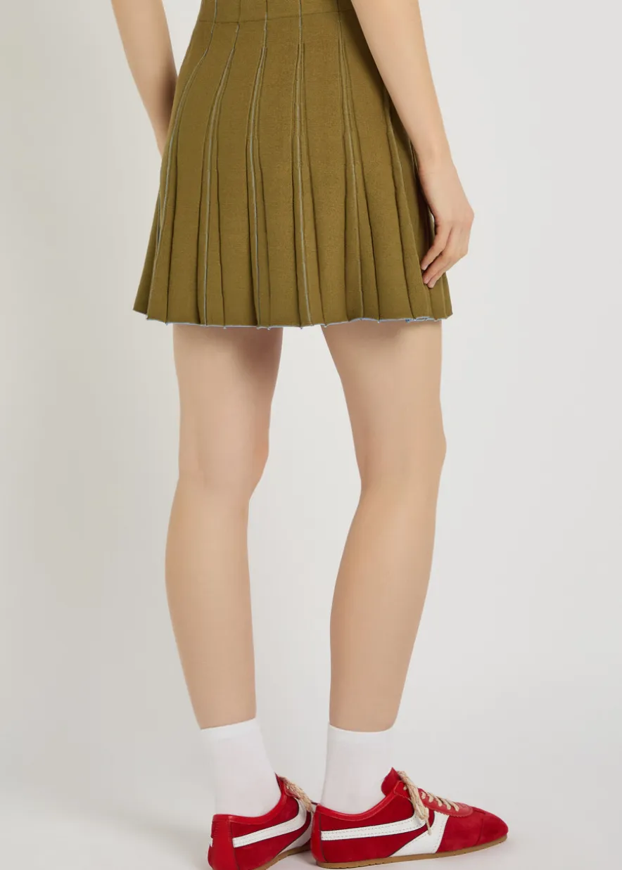 Sport pleated knit mini tennis skirt