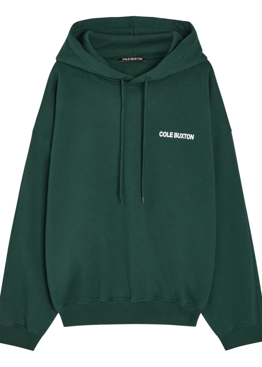 Sportswear hooded printed cotton sweatshirt