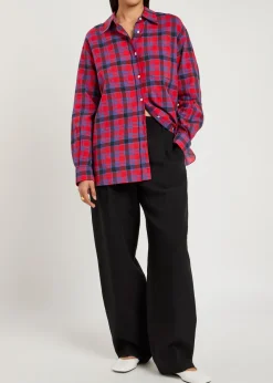 Square grained-leather ballet flats