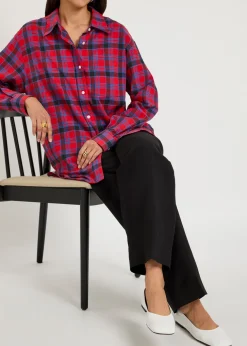 Square grained-leather ballet flats